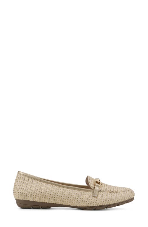 Cliffs By White Mountain Glowing Bit Loafer In Gold/ivory/raffia