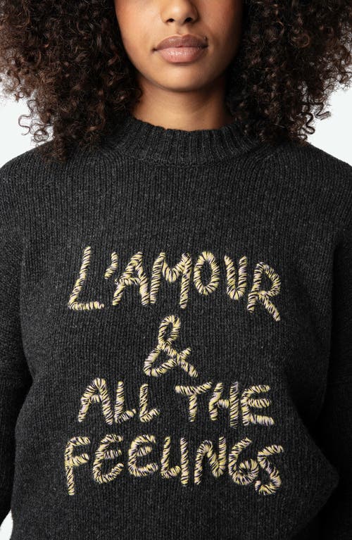 Shop Zadig & Voltaire Malta Feelings Merino Wool Sweater In Anthracite