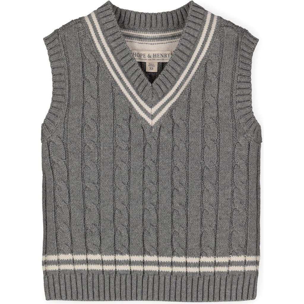 Hope & Henry Baby Boys' Organic Cricket Sweater Vest, Infant In Grey & White