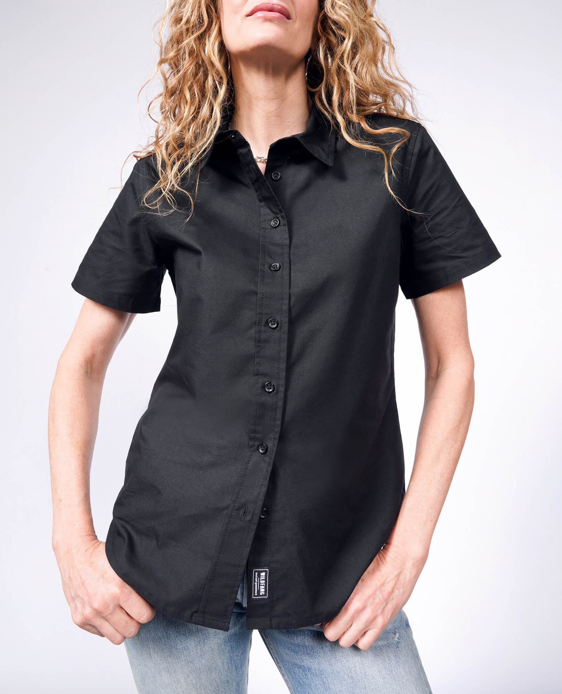 WILDFANG The Essential Button Up in Black Cover