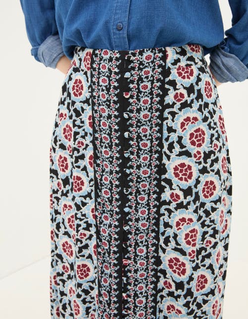 Shop Fatface Arabella Wild Floral Midi Skirt In Black