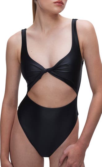 Good American Sculpt Strapless Swimsuit In Black001