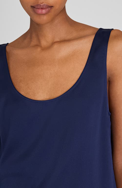 Shop Club Monaco Silk Charmeuse Tank In 410 - Navy/bleu Marine