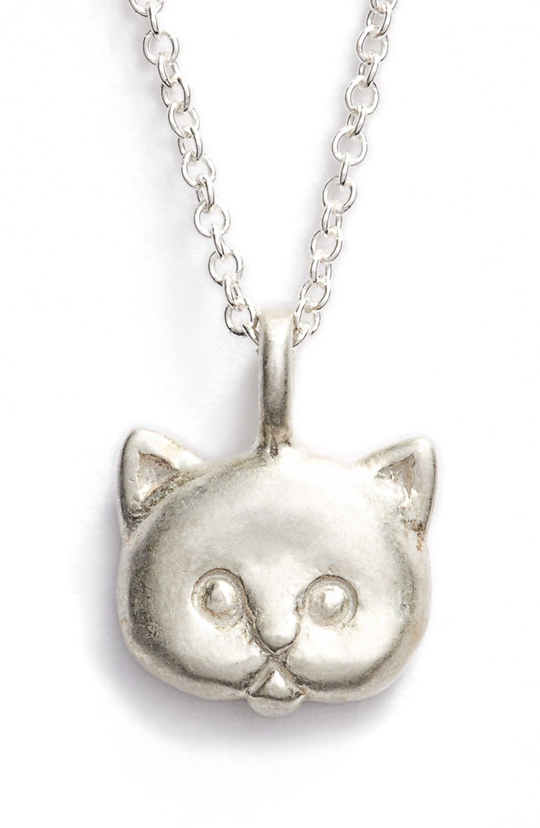 Dogeared 'Reminder It's Meow or Never' Cat Pendant Necklace Nordstrom