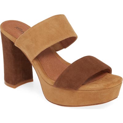 Jeffrey Campbell Adriana-2 Platform Slide Sandal, Brown