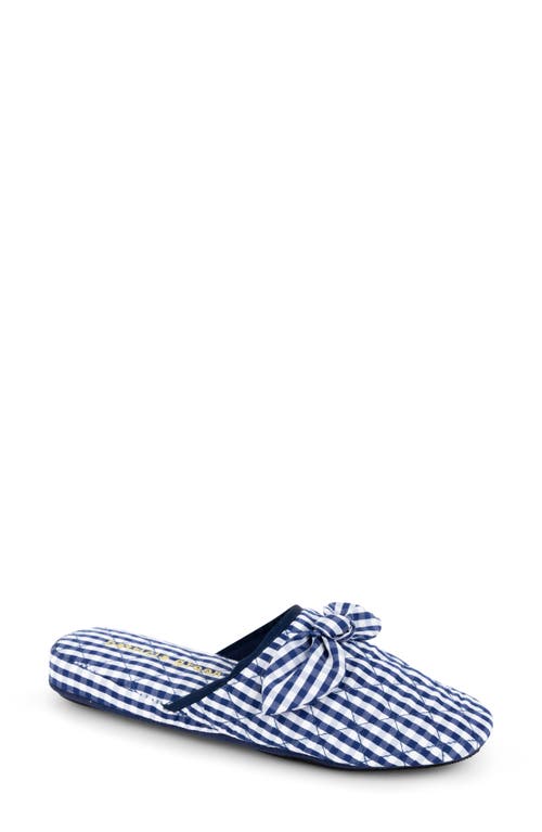 Zoe Gingham Quilted Slipper in Navy