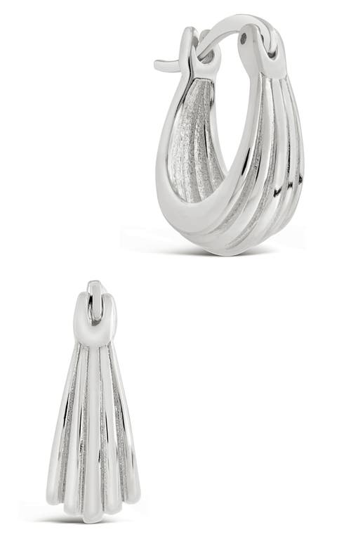 Sterling Forever Ripple Hoop Earrings in Silver at Nordstrom