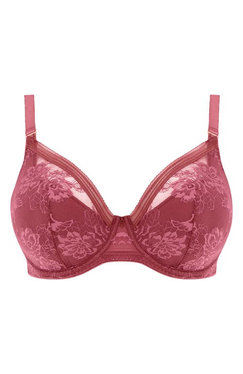 Shop Fantasie Fusion Lace Underwire Plunge Bra In Rosewood