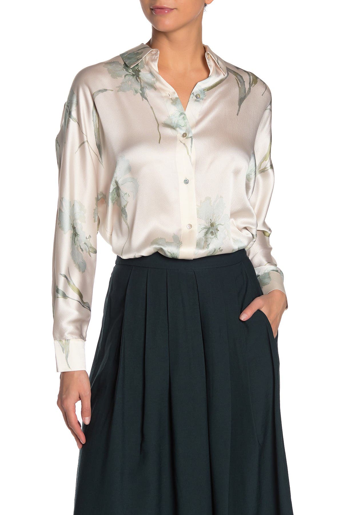 vince floral blouse