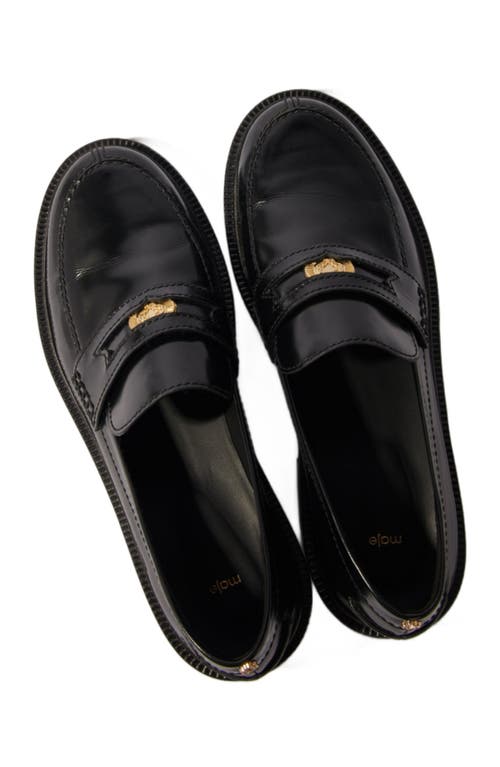 Maje Leather Loafers In Black