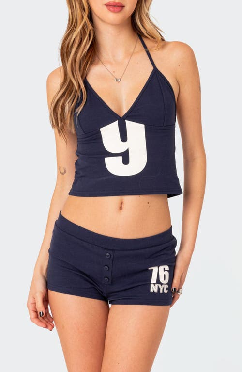 EDIKTED Jordan Halter Top Navy at Nordstrom,