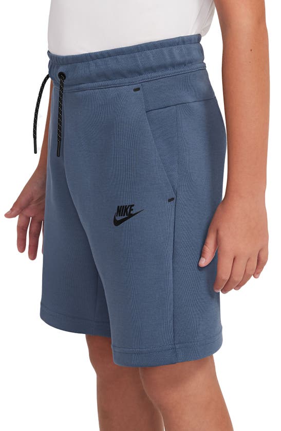 Nike Sportswear Kids' Tech Fleece Sweat Shorts In Diffused Blue/ Black ...