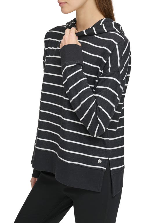 Shop Andrew Marc Sport French Terry Hoodie In Black/white