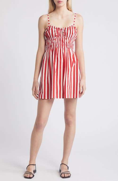Alboa Stripe Minidress in Bayou Stripe Red