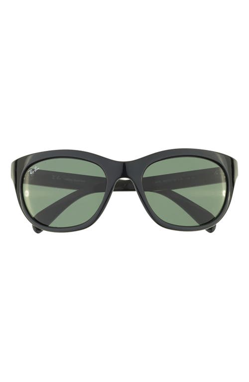 Shop Ray Ban Ray-ban 'highstreet' 56mm Sunglasses In Black/dark Green