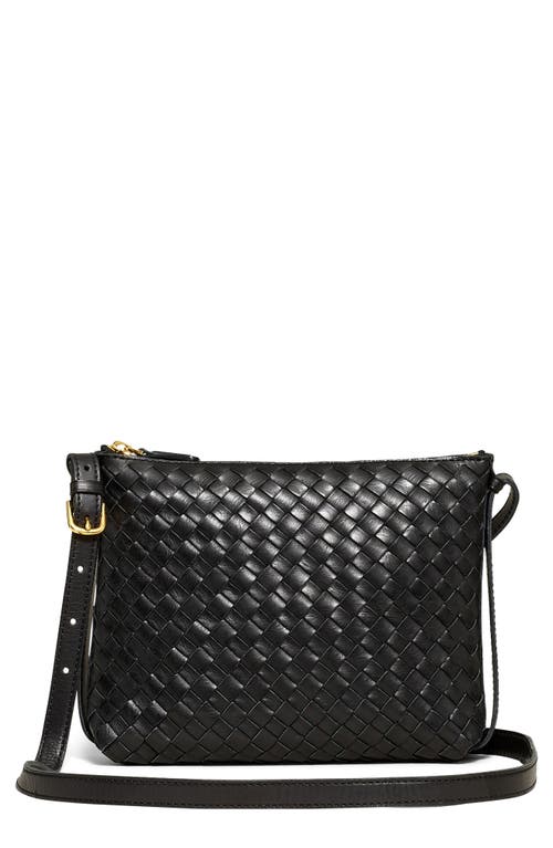 Madewell Woven Leather Crossbody Bag in True Black at Nordstrom