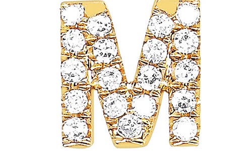 Ef Collection Diamond Initial Stud Earring In 14k Yellow Gold/m