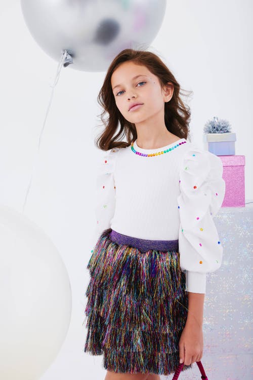 Shop Lola + The Boys Shimmer Tinsel Party Skirt In Multicolor