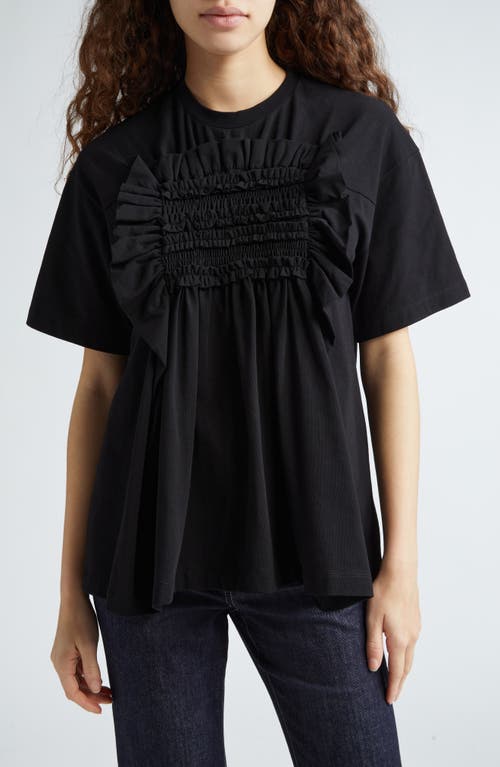 Goldie Cotton Stretch Jersey T-Shirt in Black
