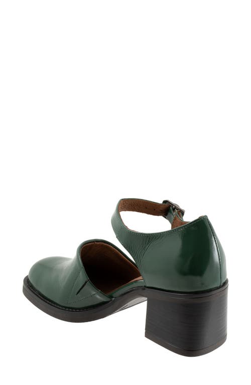 Bueno Rita Block Heel Pump In Hunter Green Patent