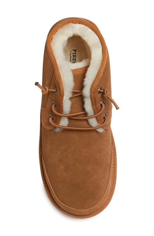 Dearfoams Fireside By Men's Shepparton Lace Up Shearling Bootie In Chestnut