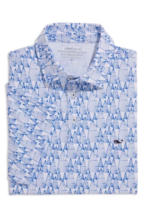 vineyard vines Nautical Print Sankaty Polo Race Sail White Cap at Nordstrom,