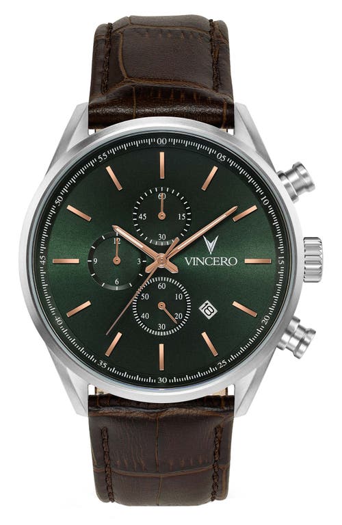 Vincero The Chrono S Chronograph Leather Strap Watch, 43mm In Metallic