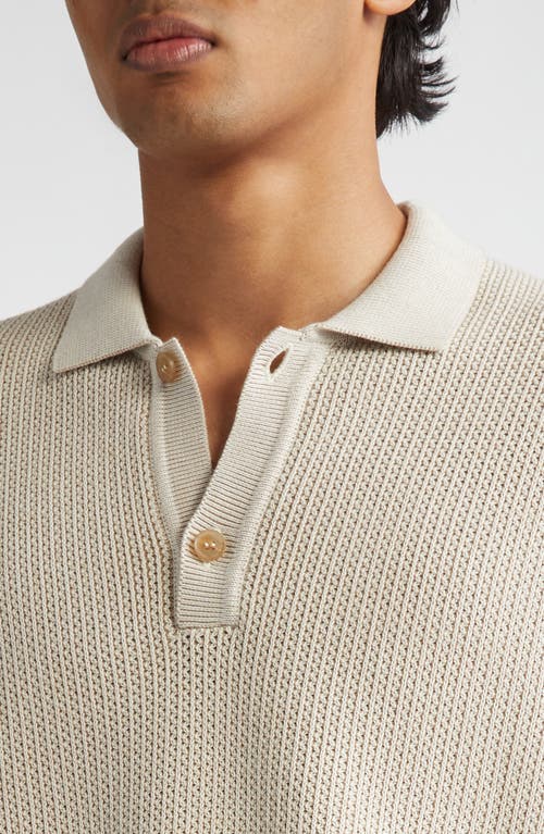 Shop Sunspel Melrose Textured Knit Polo In Ecru