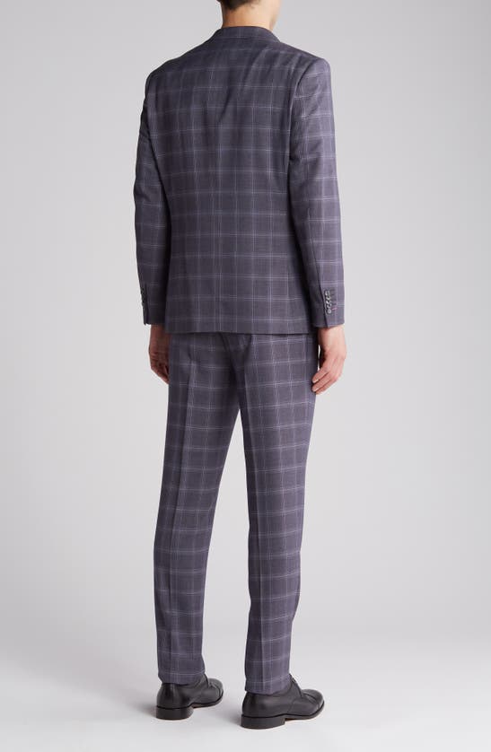 English Laundry Plaid Trim Fit Notch Lapel Two-piece Suit In Gray