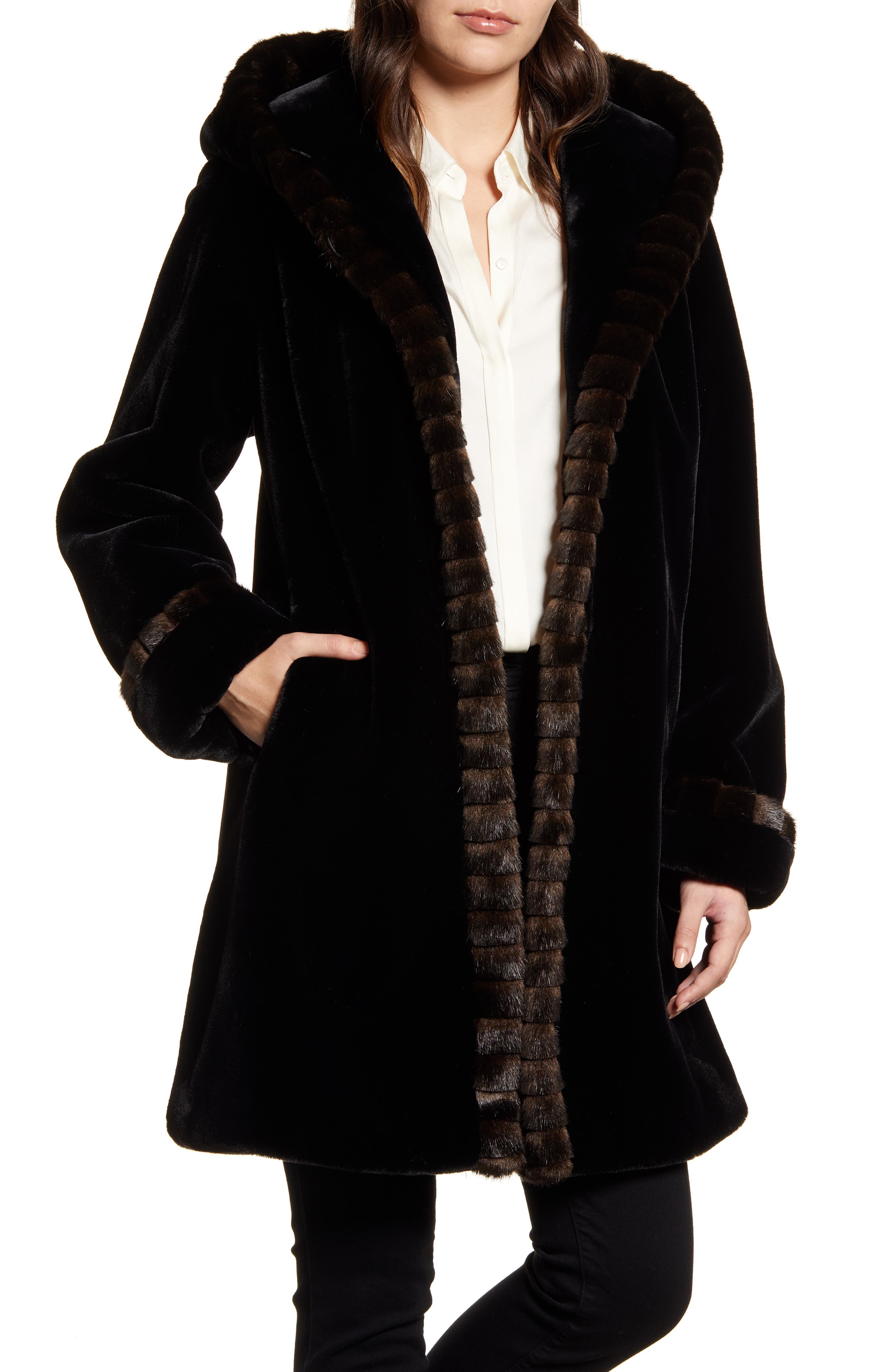 Gallery Hooded Faux Fur Coat | Nordstrom