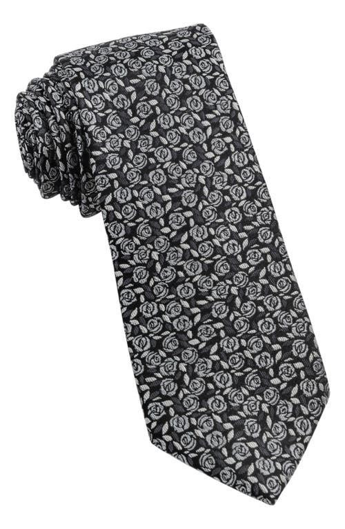 W. R.K Floral Silk Tie in Charcoal