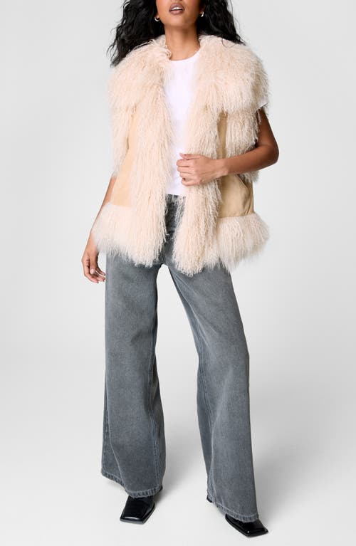 Shop Nasty Gal Genuine Shearling Vest In Beige