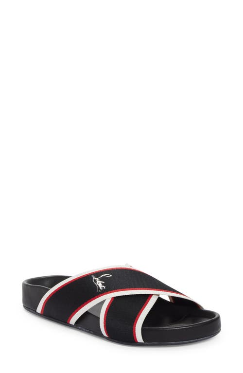 Christian Louboutin Hot Cross Bizz Slide Sandal In Black/multi