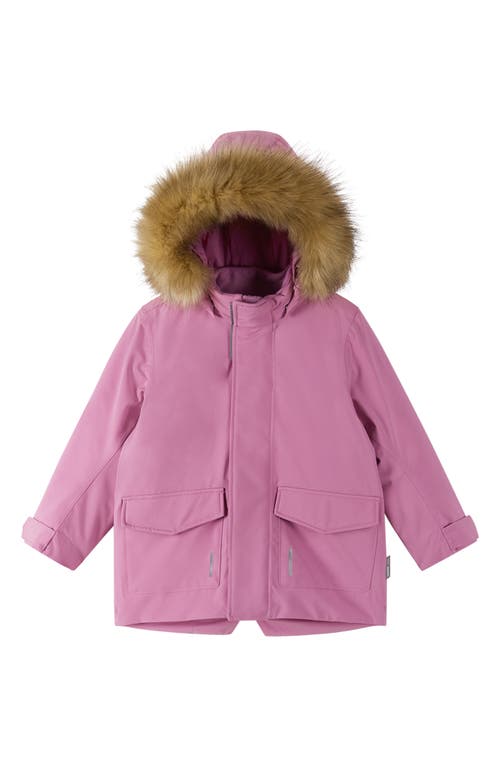 Reima The Tec Faux-fur Trim Hooded Winter Jacket In Mauve Pink