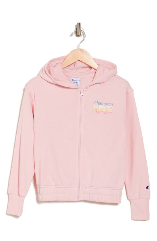 Shop Champion Kids' Fleece Zip Hoodie In Soft Pink