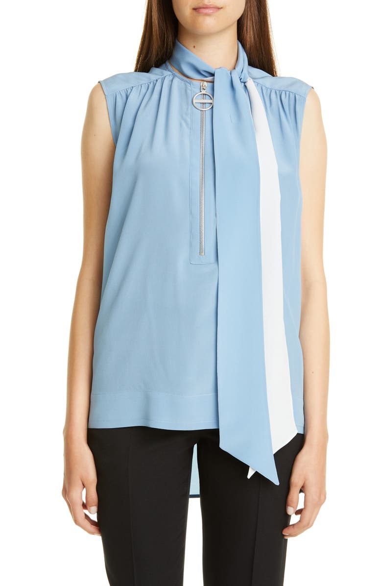 Givenchy Sleeveless Silk Blouse with Removable Scarf | Nordstrom