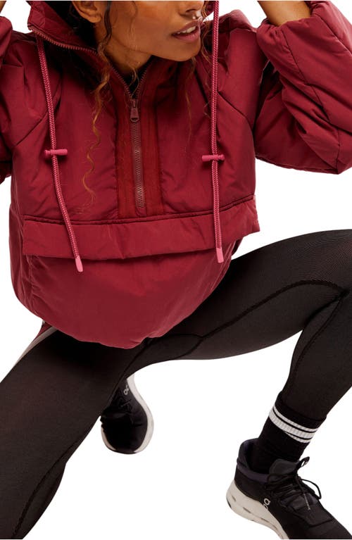 Shop Fp Movement By Free People Fp Movement In A Pillow Water Resistant Packable Puffer Anorak In Sour Cherry