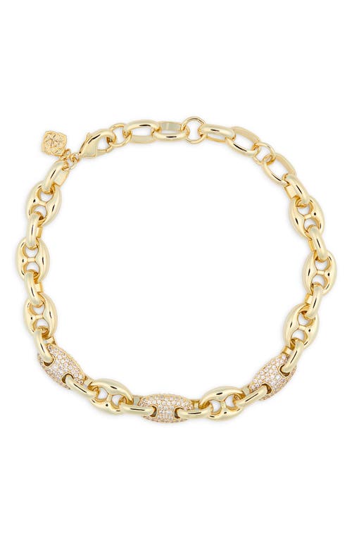 Shop Kendra Scott Bailey Pavé Chain Bracelet In Gold White Crystal