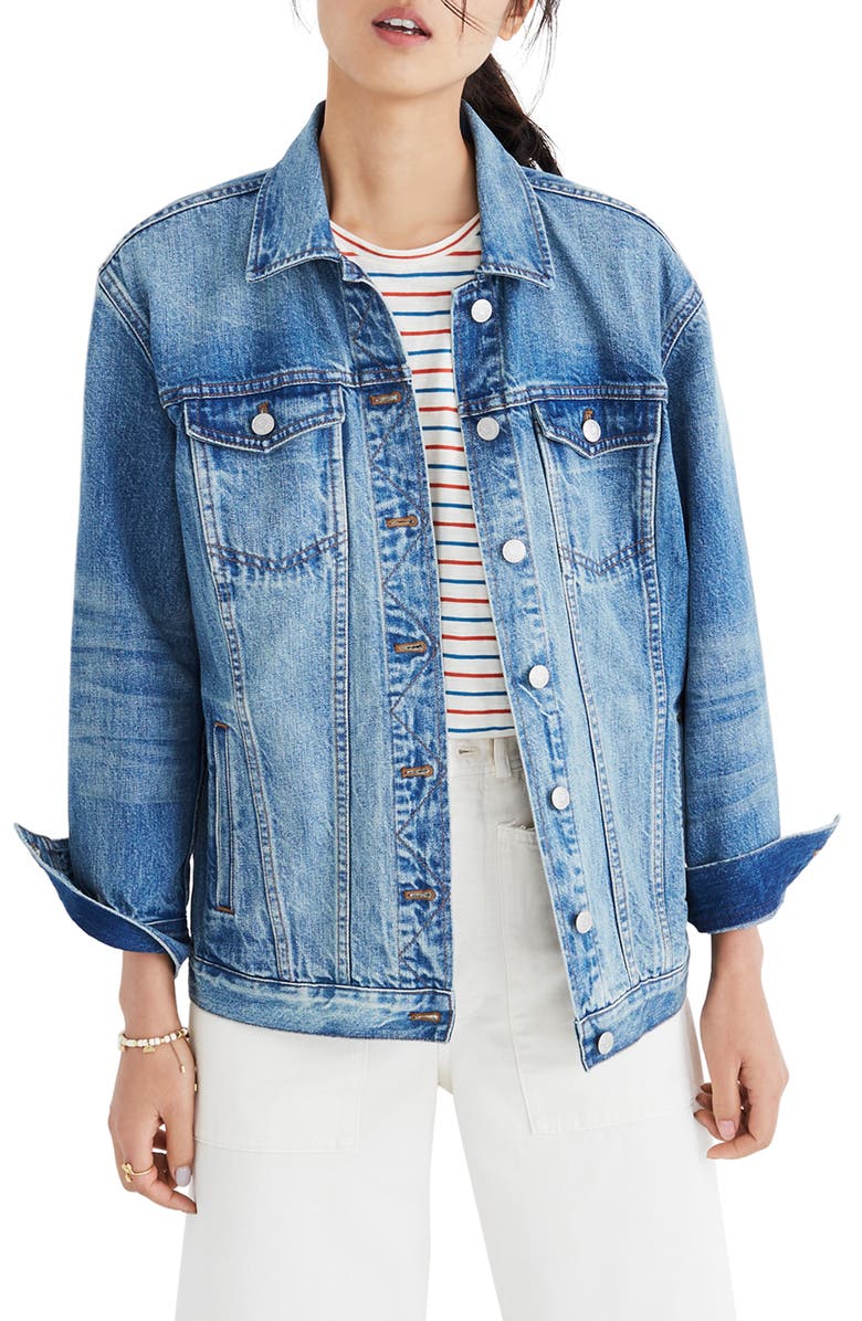 Oversize Denim Jacket, Main, color, CAPSTONE WASH