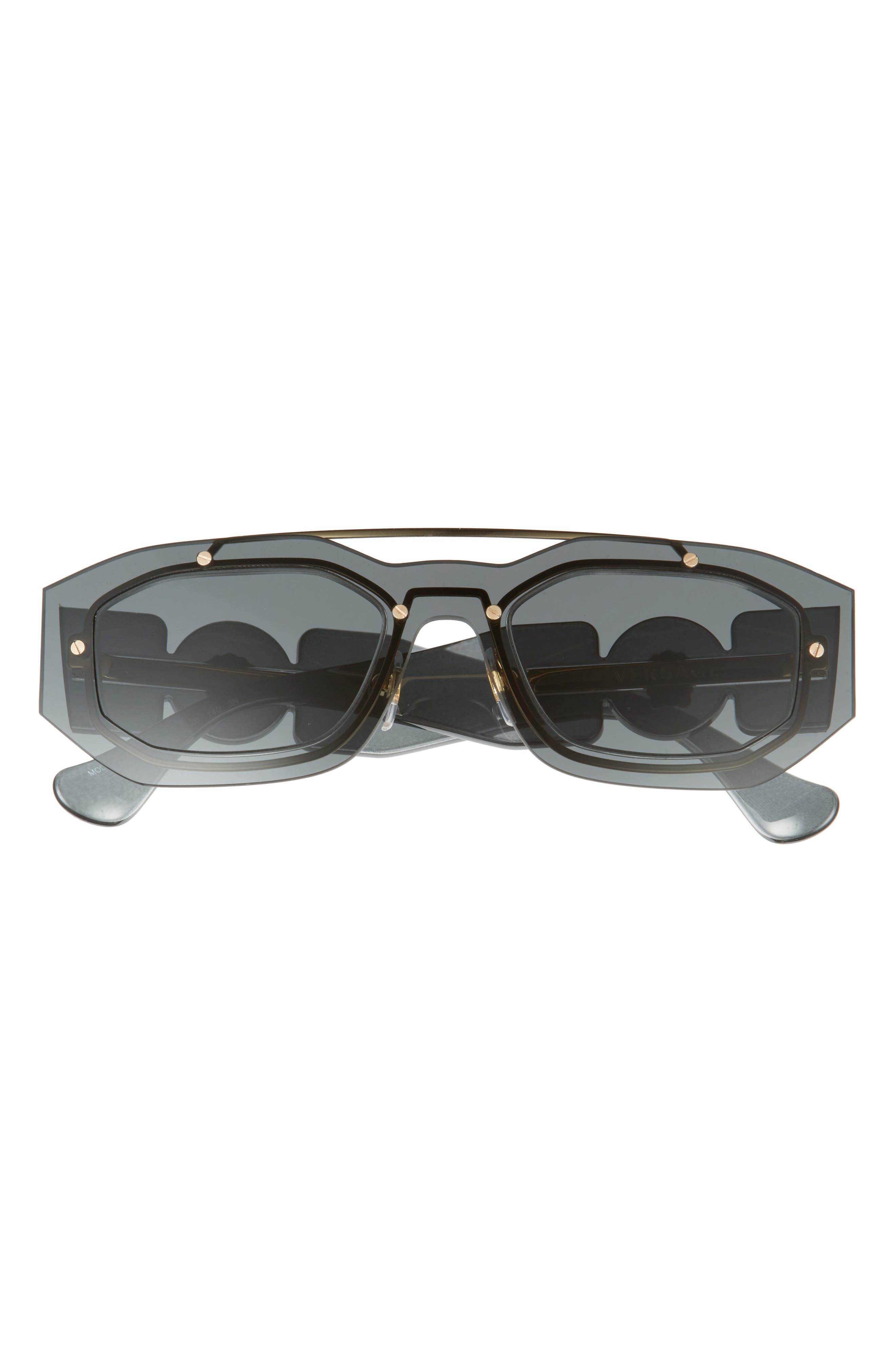 Versace 51mm Irregular Sunglasses in Transparent Dark Grey at Nordstrom