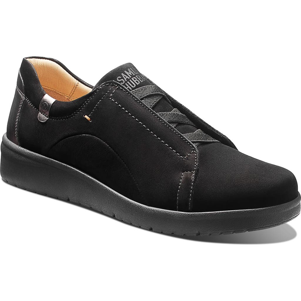 Samuel Hubbard Marin Slip-on Sneaker In Black Nubuck