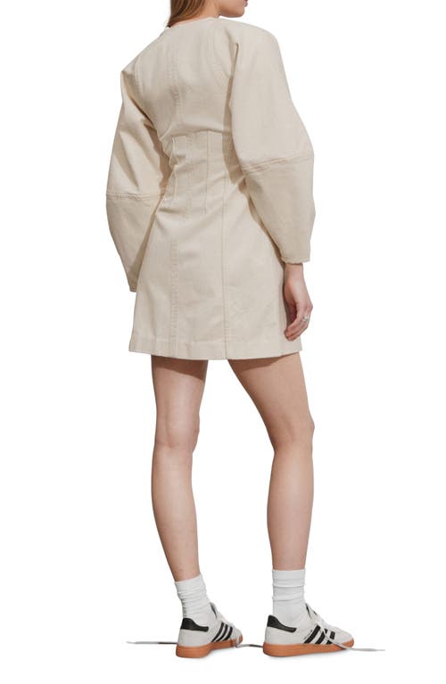 Shop & Other Stories Long Sleeve Cotton Twill Dress In Beige