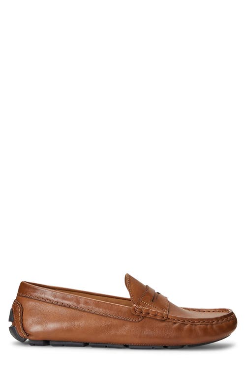 Shop Polo Ralph Lauren Anders Penny Driver Loafer In Cognac