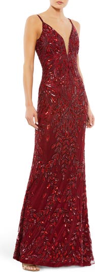 Mac Duggal Sequin Leaf Mermaid Gown | Nordstrom