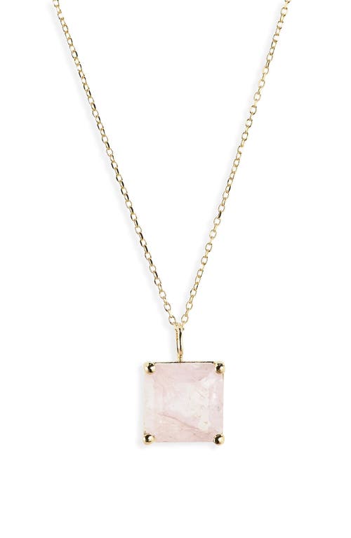 Bony Levy 14K Gold Pink Quartz Pendant Necklace in 14K Yellow Gold at Nordstrom, Size 18