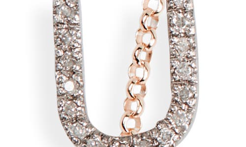 Meshmerise Bezel Diamond Initial Chain Necklace In Rose-u