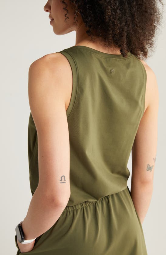 Shop Zella Live In Sleeveless Dress In Olive Night