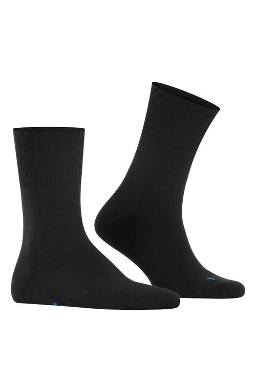 Shop Falke Gender Inclusive Run Crew Socks In Black