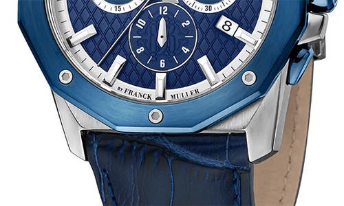 Roberto Cavalli By Franck Muller Embossed Leather Strap Watch, 42mm In Blue