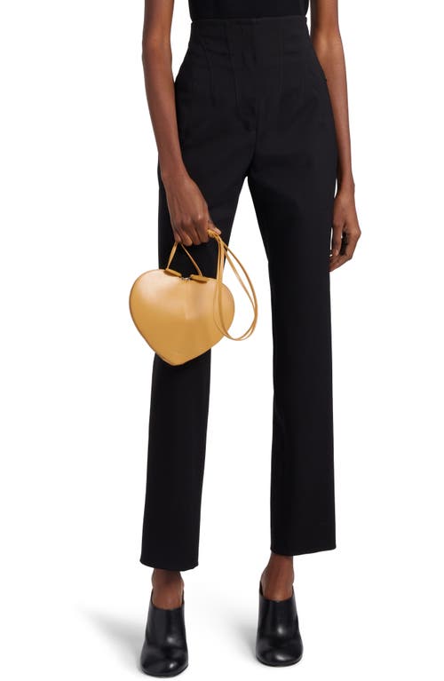 Shop Alaïa Le Coeur Leather Crossbody Bag In Citrine